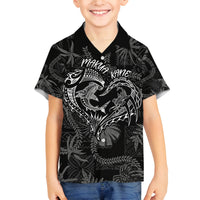 Hawaii Father's Day Vintage Lei Family Matching Summer Maxi Dress and Hawaiian Shirt Hauoli la Makuakane - Black