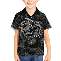 Hawaii Father's Day Vintage Lei Kid Hawaiian Shirt Hauoli la Makuakane - Black LT7 Kid Black - Polynesian Pride