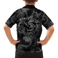 Hawaii Father's Day Vintage Lei Kid Hawaiian Shirt Hauoli la Makuakane - Black LT7 - Polynesian Pride