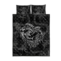Hawaii Father's Day Vintage Lei Quilt Bed Set Hauoli la Makuakane - Black LT7 - Polynesian Pride