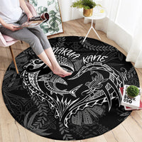 Hawaii Father's Day Vintage Lei Round Carpet Hauoli la Makuakane - Black