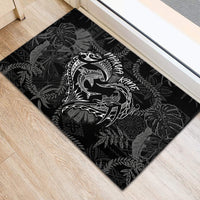 Hawaii Father's Day Vintage Lei Rubber Doormat Hauoli la Makuakane - Black LT7 - Polynesian Pride