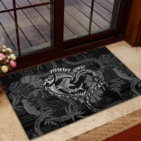 Hawaii Father's Day Vintage Lei Rubber Doormat Hauoli la Makuakane - Black LT7 - Polynesian Pride