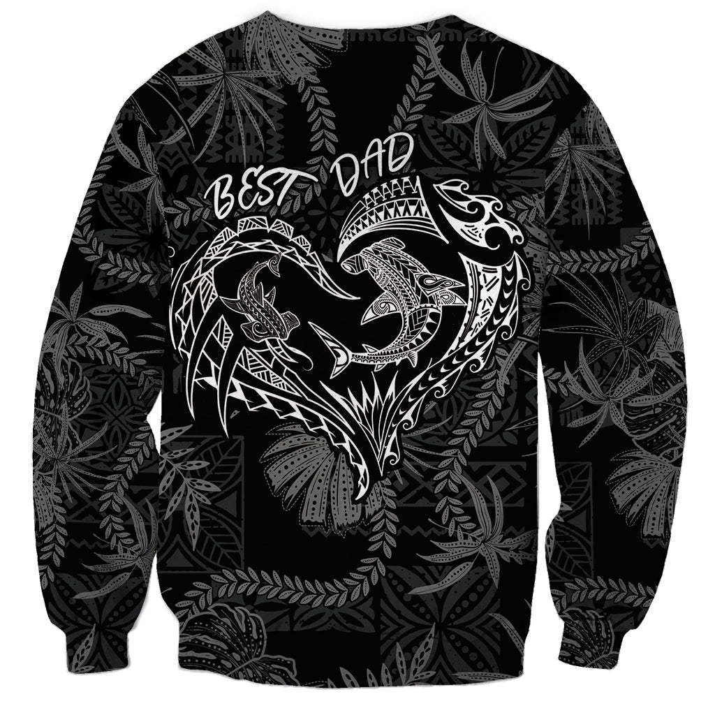Hawaii Father's Day Vintage Lei Sweatshirt Hauoli la Makuakane - Black LT7 - Polynesian Pride