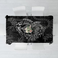 Hawaii Father's Day Vintage Lei Tablecloth Hauoli la Makuakane - Black LT7 Black - Polynesian Pride