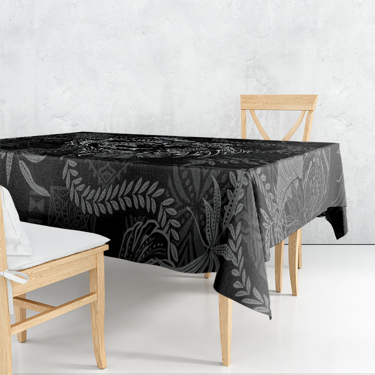 Hawaii Father's Day Vintage Lei Tablecloth Hauoli la Makuakane - Black LT7 - Polynesian Pride