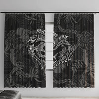 Hawaii Father's Day Vintage Lei Window Curtain Hauoli la Makuakane - Black LT7 With Hooks Black - Polynesian Pride