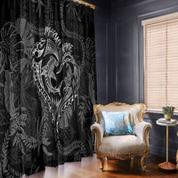 Hawaii Father's Day Vintage Lei Window Curtain Hauoli la Makuakane - Black LT7 - Polynesian Pride