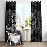 Hawaii Father's Day Vintage Lei Window Curtain Hauoli la Makuakane - Black LT7 - Polynesian Pride