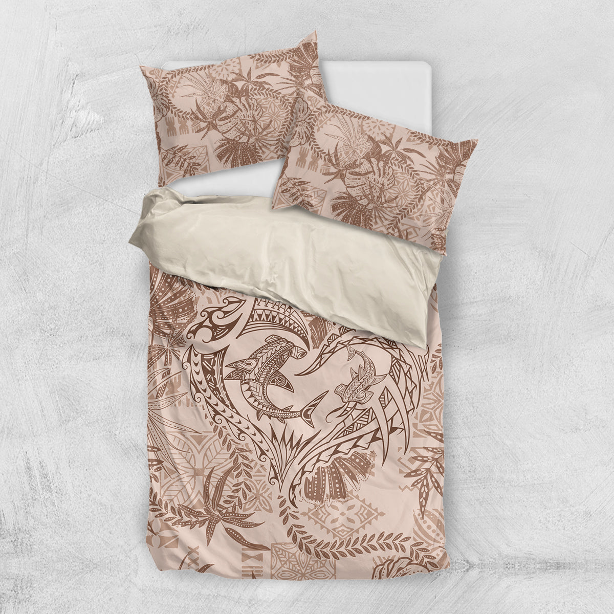 Hawaii Father's Day Vintage Lei Bedding Set Hauoli la Makuakane - Beige LT7 US Twin 172cm x 218cm Beige - Polynesian Pride