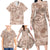 Hawaii Father's Day Vintage Lei Family Matching Long Sleeve Bodycon Dress and Hawaiian Shirt Hauoli la Makuakane - Beige