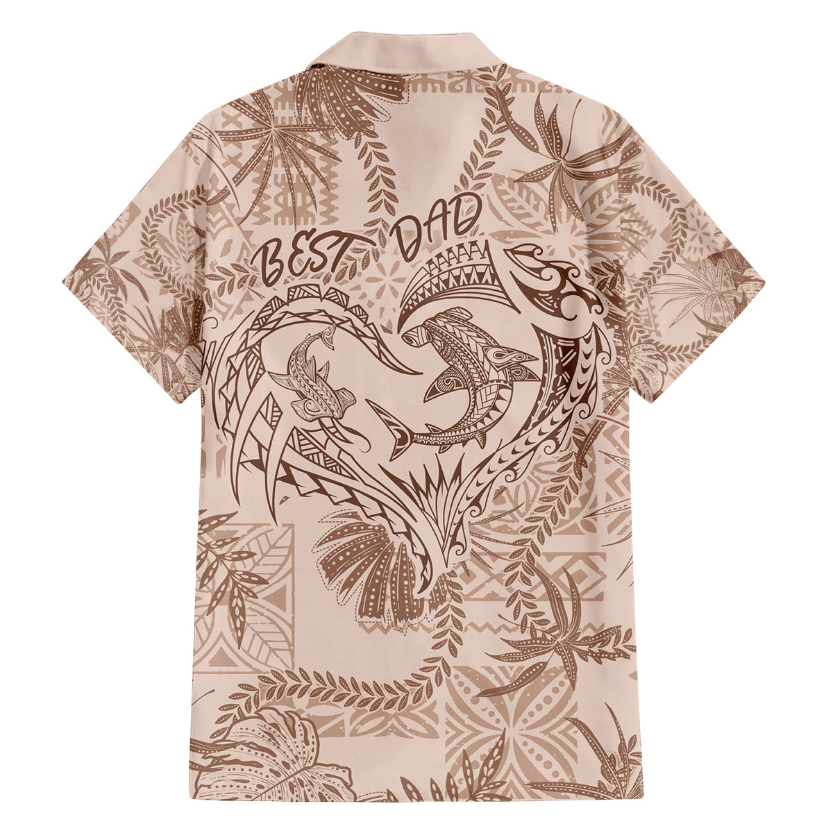 Hawaii Father's Day Vintage Lei Family Matching Long Sleeve Bodycon Dress and Hawaiian Shirt Hauoli la Makuakane - Beige