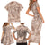 Hawaii Father's Day Vintage Lei Family Matching Short Sleeve Bodycon Dress and Hawaiian Shirt Hauoli la Makuakane - Beige