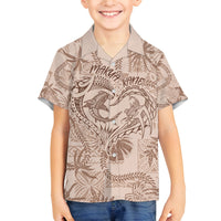 Hawaii Father's Day Vintage Lei Family Matching Tank Maxi Dress and Hawaiian Shirt Hauoli la Makuakane - Beige