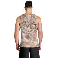 Hawaii Father's Day Vintage Lei Men Tank Top Hauoli la Makuakane - Beige LT7 - Polynesian Pride