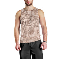 Hawaii Father's Day Vintage Lei Men Tank Top Hauoli la Makuakane - Beige LT7 - Polynesian Pride
