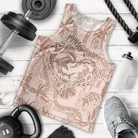 Hawaii Father's Day Vintage Lei Men Tank Top Hauoli la Makuakane - Beige LT7 - Polynesian Pride