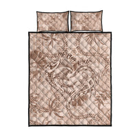 Hawaii Father's Day Vintage Lei Quilt Bed Set Hauoli la Makuakane - Beige LT7 - Polynesian Pride