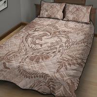 Hawaii Father's Day Vintage Lei Quilt Bed Set Hauoli la Makuakane - Beige LT7 - Polynesian Pride