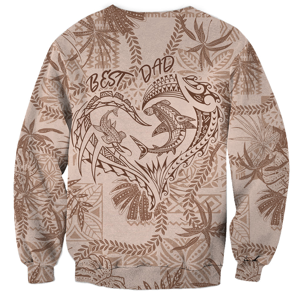 Hawaii Father's Day Vintage Lei Sweatshirt Hauoli la Makuakane - Beige LT7 - Polynesian Pride