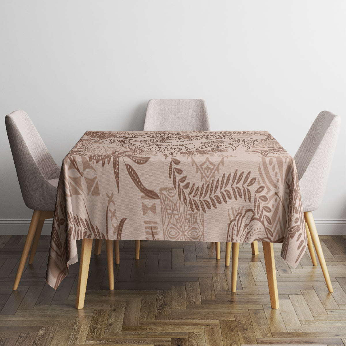Hawaii Father's Day Vintage Lei Tablecloth Hauoli la Makuakane - Beige LT7 - Polynesian Pride