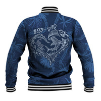 Hawaii Father's Day Vintage Lei Baseball Jacket Hauoli la Makuakane - Blue LT7 - Polynesian Pride