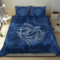 Hawaii Father's Day Vintage Lei Bedding Set Hauoli la Makuakane - Blue LT7 - Polynesian Pride