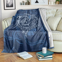 Hawaii Father's Day Vintage Lei Blanket Hauoli la Makuakane - Blue LT7 Blue - Polynesian Pride