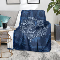 Hawaii Father's Day Vintage Lei Blanket Hauoli la Makuakane - Blue LT7 - Polynesian Pride