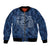 Hawaii Father's Day Vintage Lei Bomber Jacket Hauoli la Makuakane - Blue