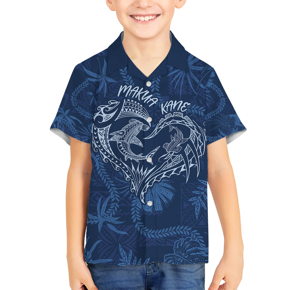 Hawaii Father's Day Vintage Lei Family Matching Long Sleeve Bodycon Dress and Hawaiian Shirt Hauoli la Makuakane - Blue