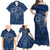 Hawaii Father's Day Vintage Lei Family Matching Off Shoulder Maxi Dress and Hawaiian Shirt Hauoli la Makuakane - Blue