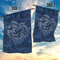 Hawaii Father's Day Vintage Lei Garden Flag Hauoli la Makuakane - Blue LT7 - Polynesian Pride