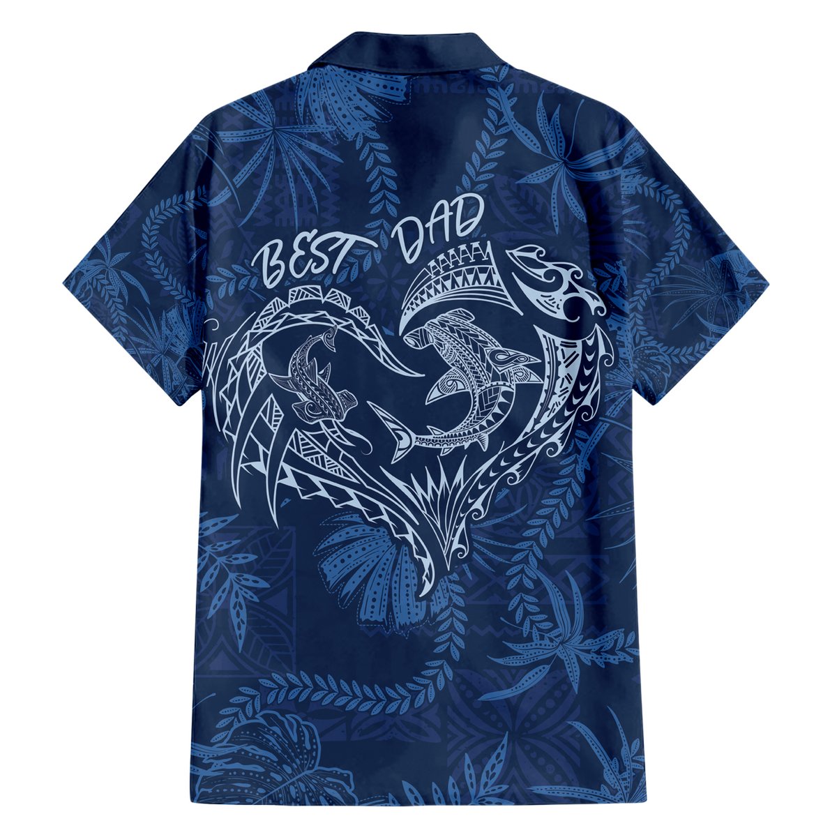 Hawaii Father's Day Vintage Lei Hawaiian Shirt Hauoli la Makuakane - Blue