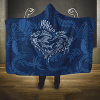 Hawaii Father's Day Vintage Lei Hooded Blanket Hauoli la Makuakane - Blue LT7 One Size Blue - Polynesian Pride