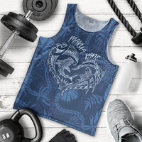 Hawaii Father's Day Vintage Lei Men Tank Top Hauoli la Makuakane - Blue LT7 - Polynesian Pride