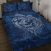 Hawaii Father's Day Vintage Lei Quilt Bed Set Hauoli la Makuakane - Blue LT7 Blue - Polynesian Pride