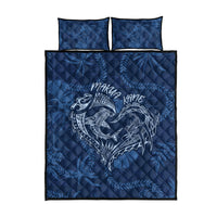Hawaii Father's Day Vintage Lei Quilt Bed Set Hauoli la Makuakane - Blue LT7 - Polynesian Pride