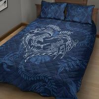 Hawaii Father's Day Vintage Lei Quilt Bed Set Hauoli la Makuakane - Blue LT7 - Polynesian Pride