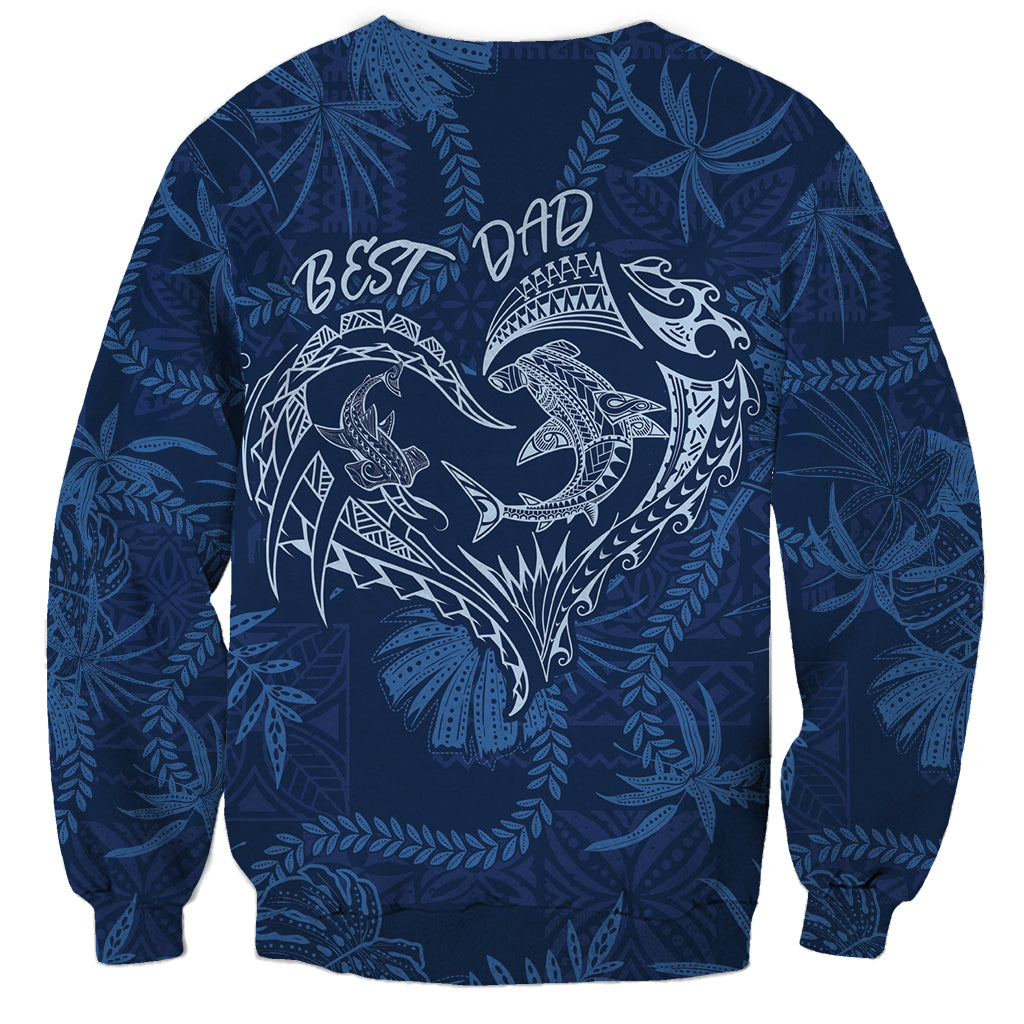 Hawaii Father's Day Vintage Lei Sweatshirt Hauoli la Makuakane - Blue LT7 - Polynesian Pride