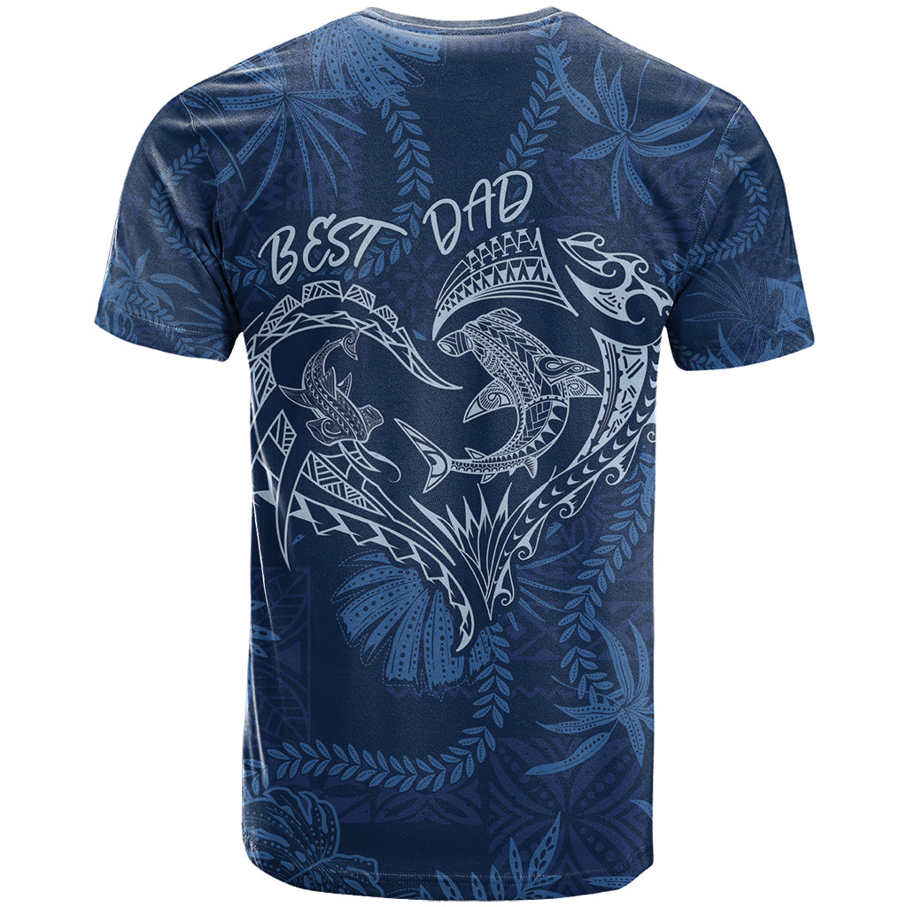 Hawaii Father's Day Vintage Lei T Shirt Hauoli la Makuakane - Blue