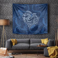 Hawaii Father's Day Vintage Lei Tapestry Hauoli la Makuakane - Blue LT7 - Polynesian Pride