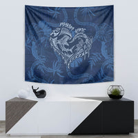 Hawaii Father's Day Vintage Lei Tapestry Hauoli la Makuakane - Blue LT7 - Polynesian Pride