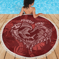 Hawaii Father's Day Vintage Lei Beach Blanket Hauoli la Makuakane - Red LT7 - Polynesian Pride