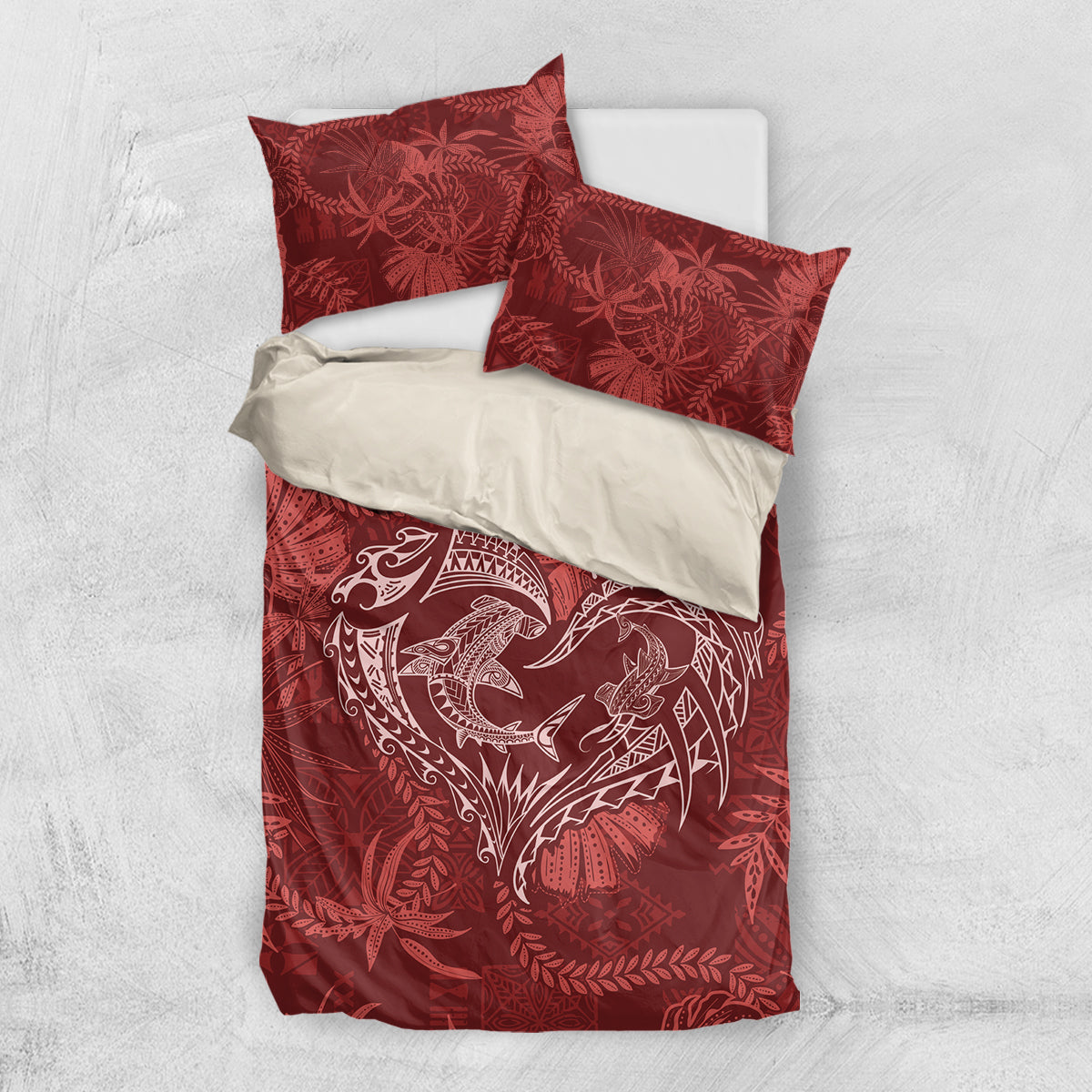 Hawaii Father's Day Vintage Lei Bedding Set Hauoli la Makuakane - Red LT7 US Twin 172cm x 218cm Red - Polynesian Pride