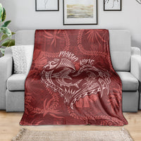 Hawaii Father's Day Vintage Lei Blanket Hauoli la Makuakane - Red LT7 - Polynesian Pride