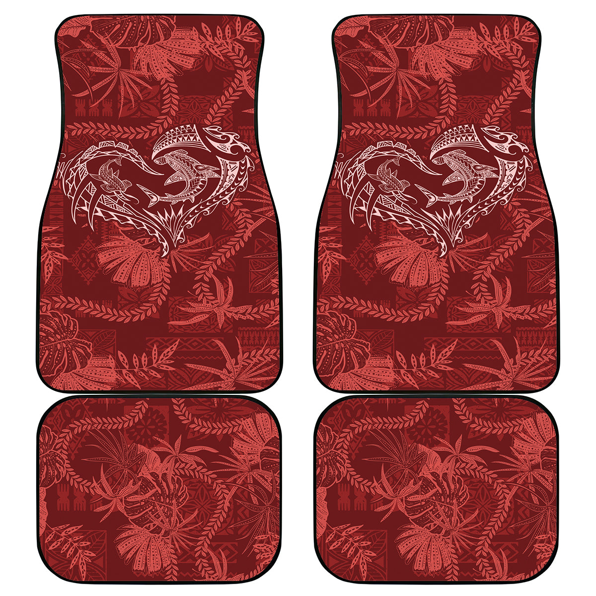 Hawaii Father's Day Vintage Lei Car Mats Hauoli la Makuakane - Red