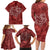 Hawaii Father's Day Vintage Lei Family Matching Long Sleeve Bodycon Dress and Hawaiian Shirt Hauoli la Makuakane - Red