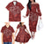 Hawaii Father's Day Vintage Lei Family Matching Off The Shoulder Long Sleeve Dress and Hawaiian Shirt Hauoli la Makuakane - Red