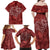 Hawaii Father's Day Vintage Lei Family Matching Off Shoulder Maxi Dress and Hawaiian Shirt Hauoli la Makuakane - Red